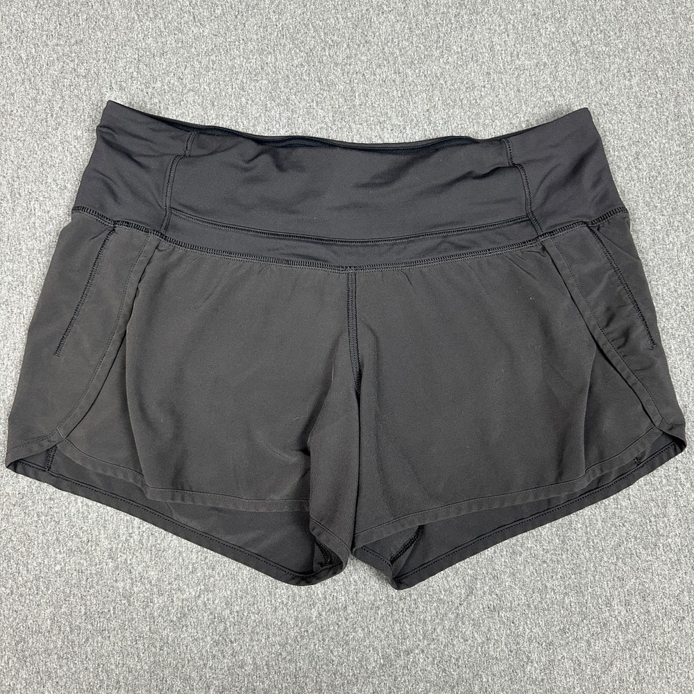 Lululemon Speed Up Shorts Womens Size 6 Black Lined Running Zip Pocket Athletic